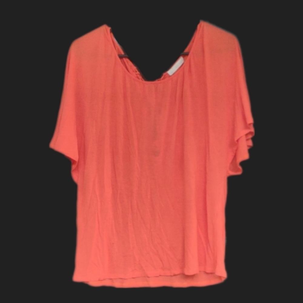 Hinge - coral top, ties at back, sz. S